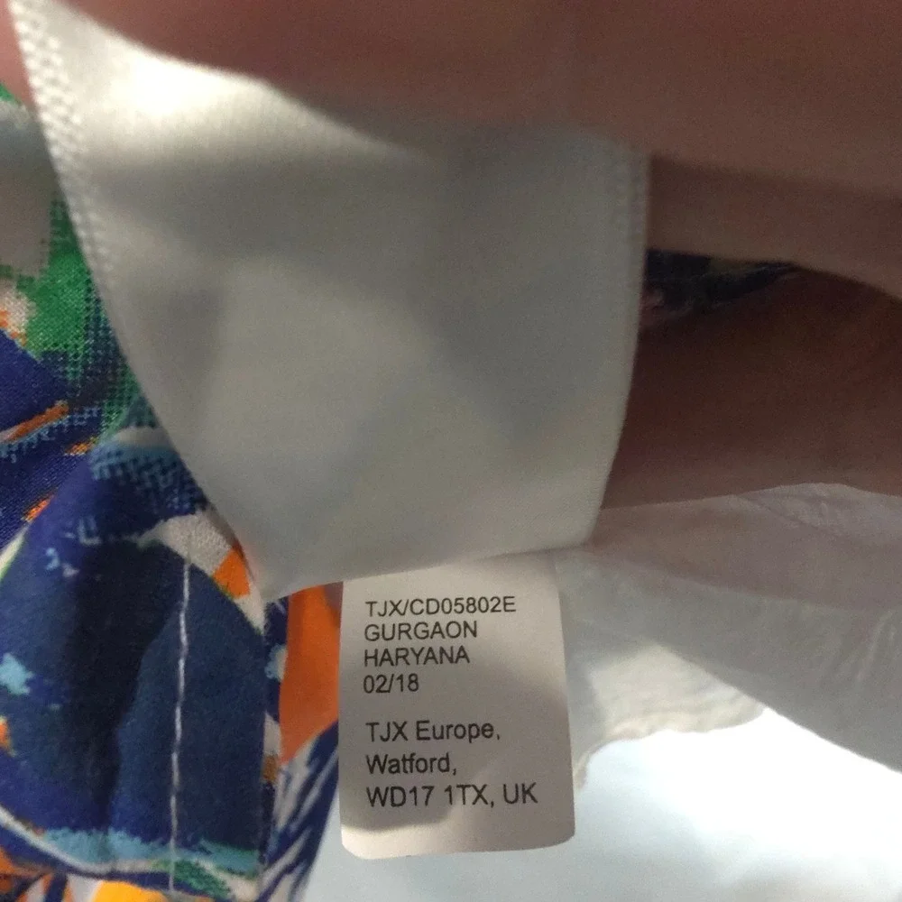 Tommy Bahama Girls Tropical Floral One Shoulder Ruffle Dress Orange Blue Size 6X